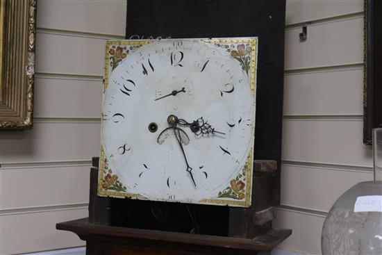 An 18th century oak longcase clock with painted dial W.49cm